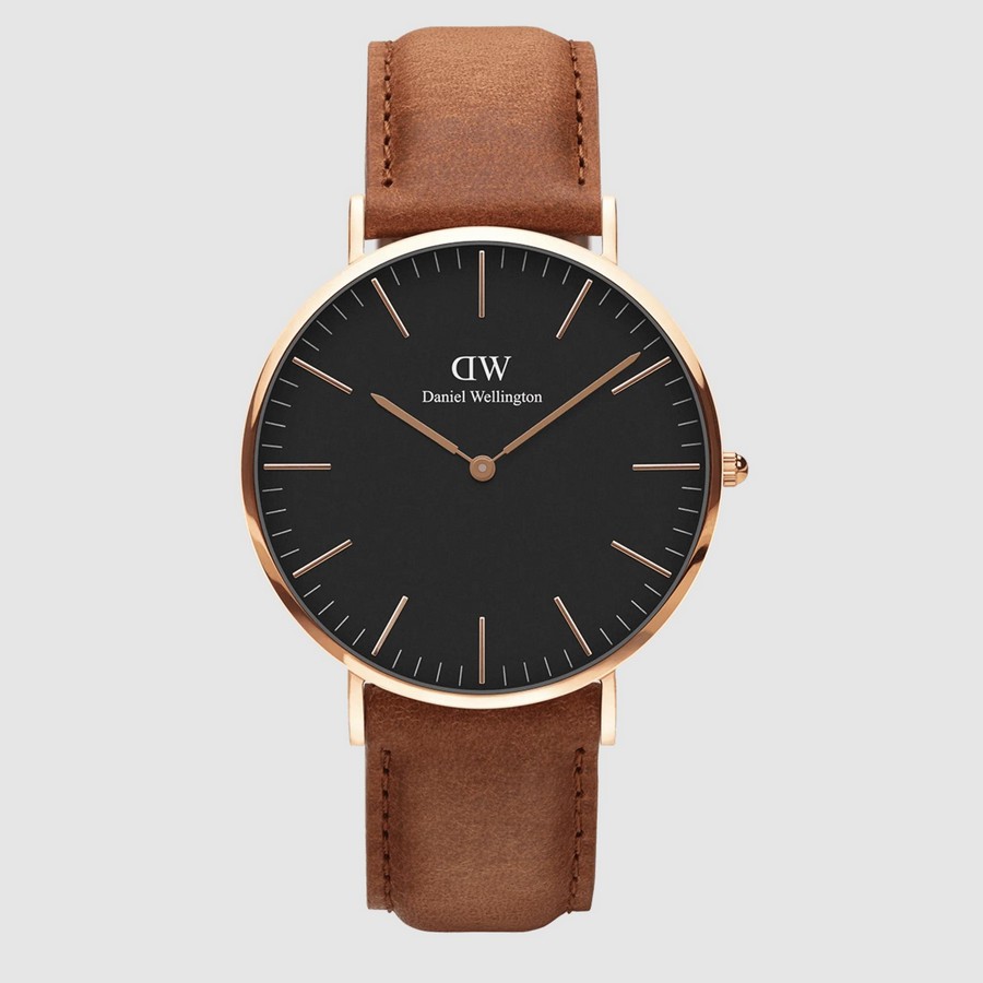 Đồng Hồ Dw Daniel Wallington Classic Durham Nam Đen Nâu Vàng